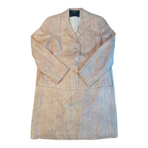 ED BEHANS TWEED SHOP Blazer Skirt Suit Set Pink Cream Textured‎ Women US
